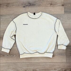 Cream Sweater with Gray Accents - “Amusements”